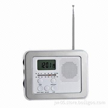 Kitchen AM/FM Radio with Clock and Magnet Stick